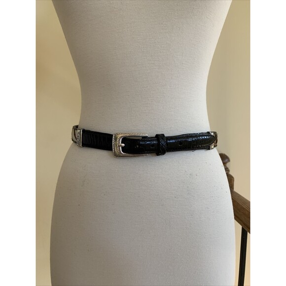 Brighton Accessories - Brighton Women's Cheetah Zebra Fur/Leather Belt Silver Buckle/Trim # 03903 Sz 28